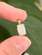 Yellow gold 2.67ct scissor cut lab diamond pendant