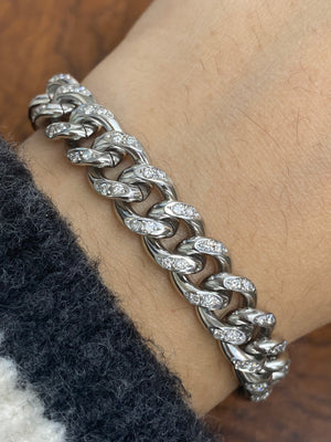 1.85 CT 8 INCHES STAINLESS STEEL CUBIN CHAIN