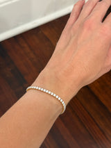 4 prong yellow gold with white gold prongs 7ct lab diamond tennis bracelet