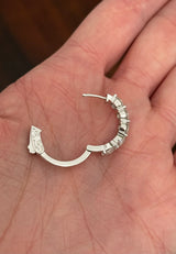 21.6mm white gold 4.18ct lab diamond hoop earrings