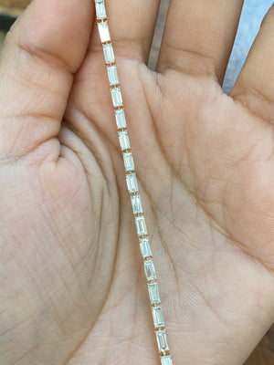 5.15 CT Lab 7 inches Yellow Emerald Bracelet