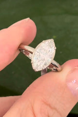 White gold 1.99ct marquise lab diamond ring
