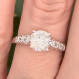 White gold lab diamond ring