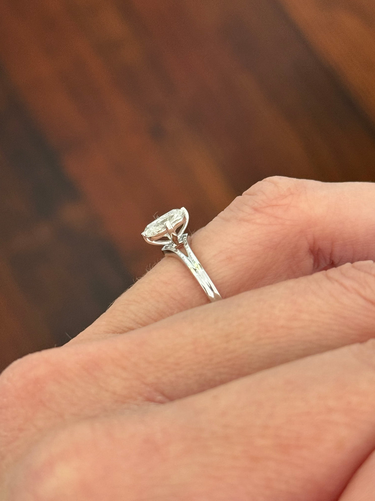 White gold 1ct cushion cut lab diamond ring