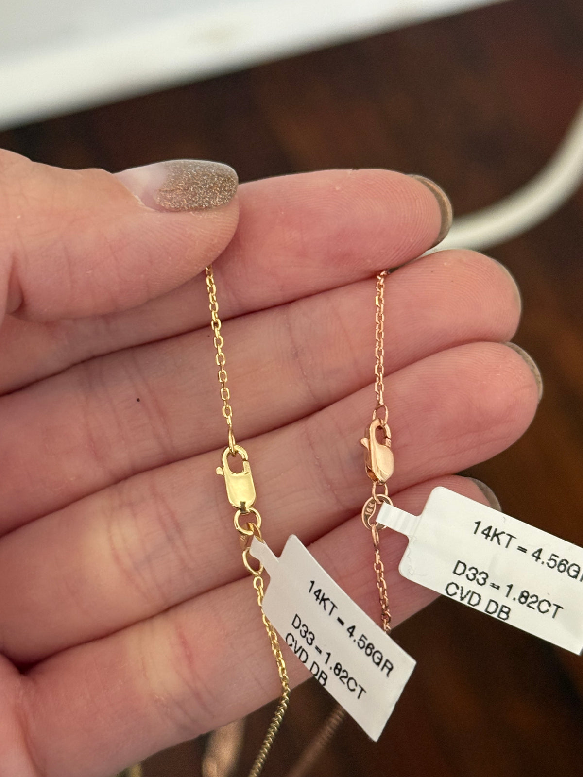 1.82ct lab diamond clover necklaces available in yellow and rose gold