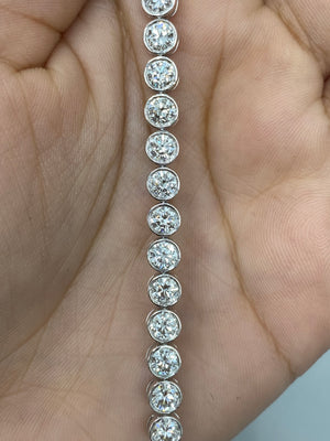 * resize to  6.5 " * 7.52CT 7 inches White Gold Tennis Bracelet Bezel