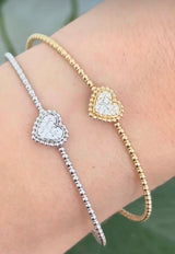 Natural diamond heart flex bracelet