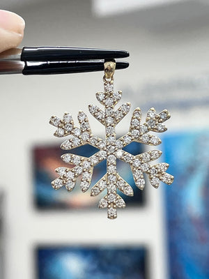 *Premade* 18k 1.77 CT Lab Yellow Snowflake Pendant