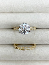 * size both to 9 *18K  White Gold & Yellow Engagement Ring with 3.08 CT Diamond and Matching Yellow Wedding Band