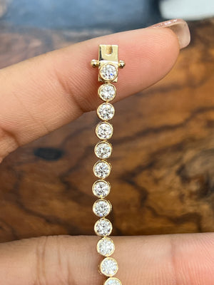 3.89 CT Lab 6.5 inches Bezel Tennis Bracelet