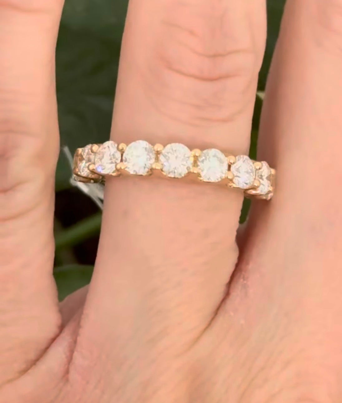 Yellow gold 2.25ct lab diamond band