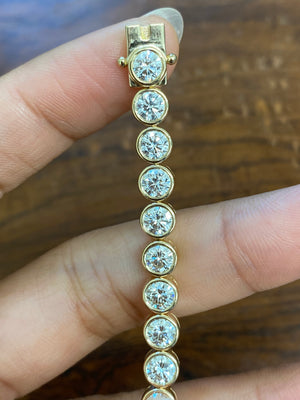 8.78 ct Lab 7 inches Yellow Bezel Tennis bracelet