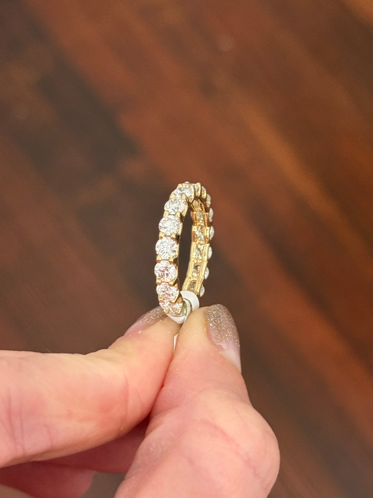 IGI certified yellow gold 3.38ct lab diamond eternity bands