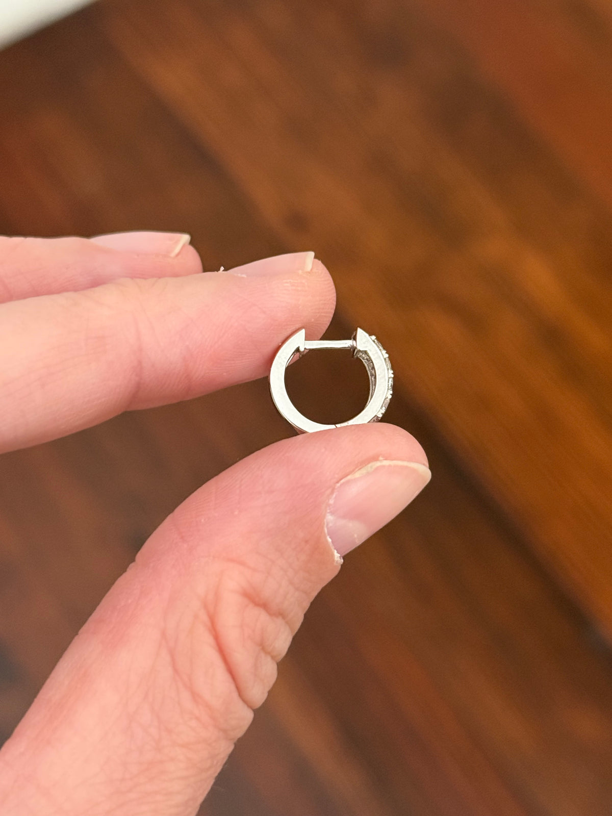 12.2mm white gold 0.91ct lab diamond hoop earrings