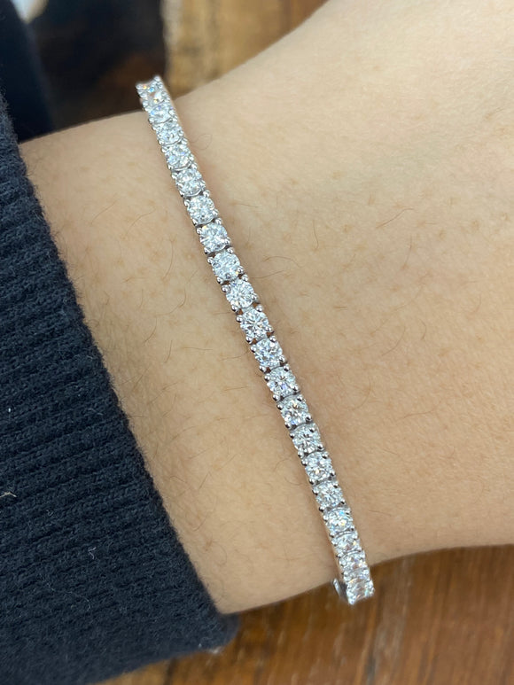 2.7CT  Lab 7inches White Gold Tennis Bracelet