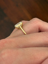 Yellow gold bezel set 2.99ct radiant lab diamond ring