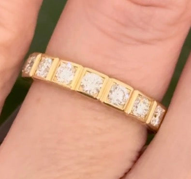 Yellow gold lab diamond band