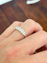 White gold emerald cut and oval lab diamond band