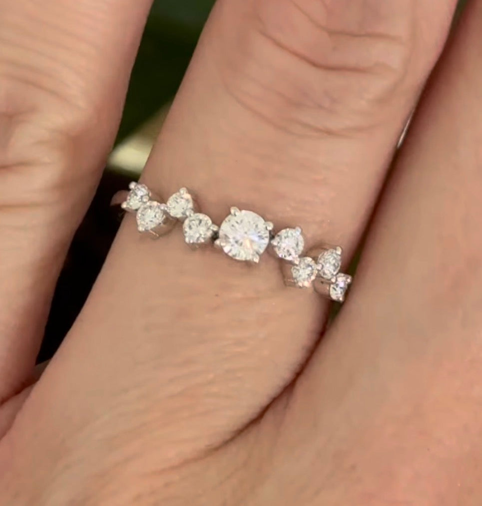 White gold lab diamond ring