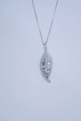 18K White Gold Real Natural Diamond Pendant Necklace for Women