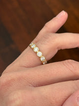 Yellow gold bezel set 2ct lab diamond 3/4 eternity band