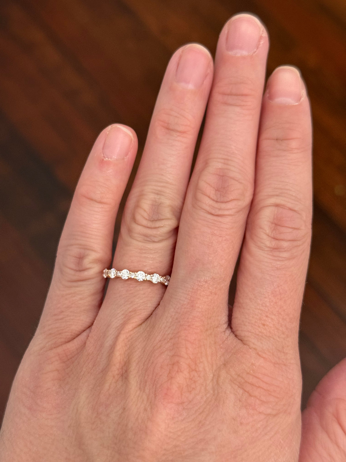 Rose gold lab diamond band