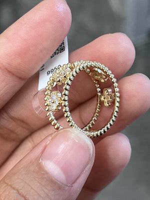 14k 0.50 ctw Yellow Diamond Clover Ring