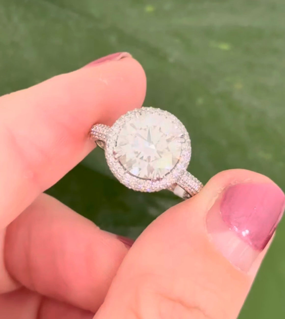 White gold round lab diamond ring