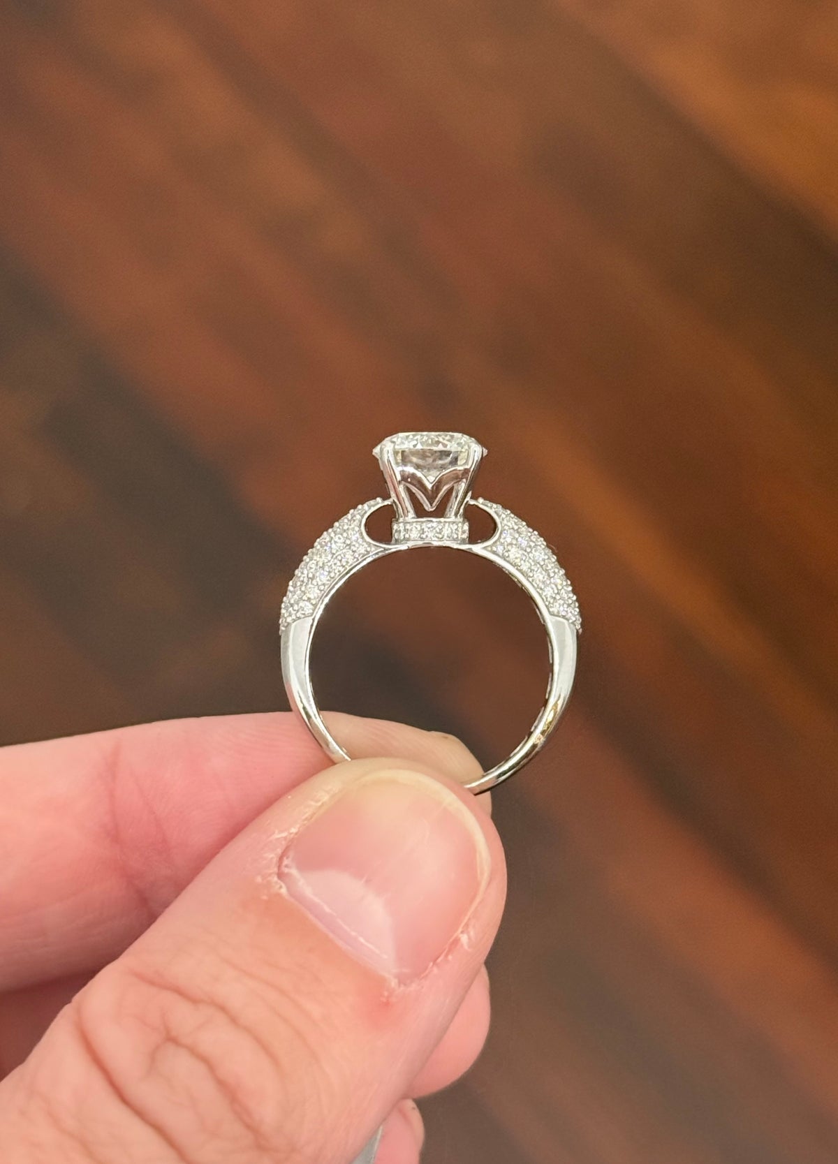White gold lab diamond ring