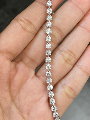 6.67 CT LAB 3 PRONGS 7.15 INCHES TENNIS BRACELET