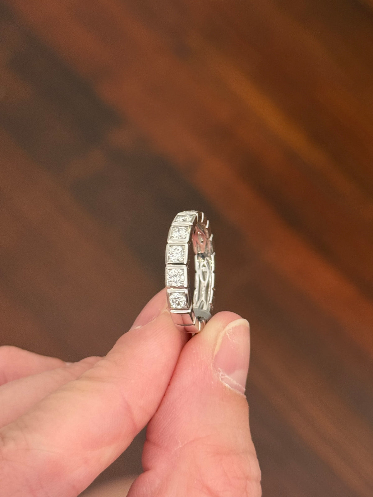 White gold lab diamond band