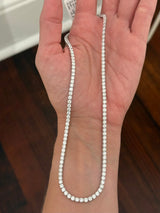 16.5” 4 prong white gold 15.52ct lab diamond tennis necklace
