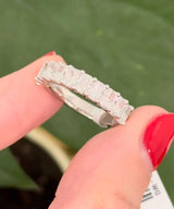 White gold 2.11ct radiant lab diamond band