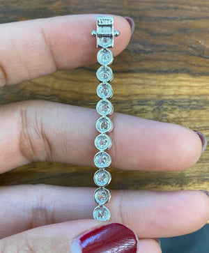 6.45 CT LAB 7 INCHES BEZEL TENNIS BRACELET