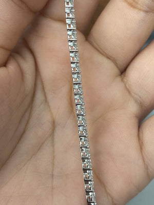 3.51 CT Lab 6.5 inches 3 Prongs Tennis Bracelet