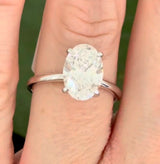 White gold IGI certified oval lab diamond ring