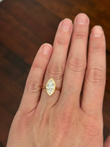 Yellow gold bezel set 1.99ct marquise lab diamond ring