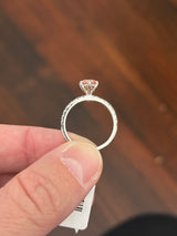 White gold pink and white lab diamond ring