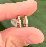 10.4mm rose gold 0.20ct lab diamond hoop earrings