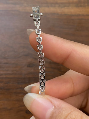 5.93 CT LAB 3 PRONGS 7.25 INCHES TENNIS BRACELET