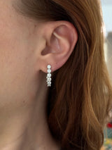 White gold 3.16ct lab diamond open back hoop earrings