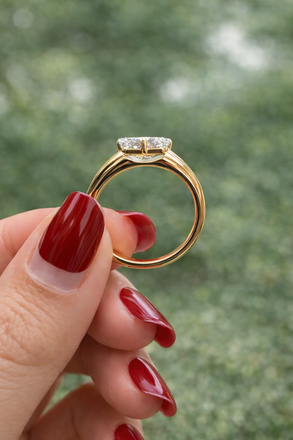 IGI-Certified 1 CT Radiant Chen Ring 14K Yellow Gold