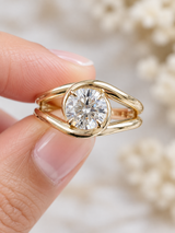 Custom Made 1cttw Round Lab Diamond Tess Knot Ring