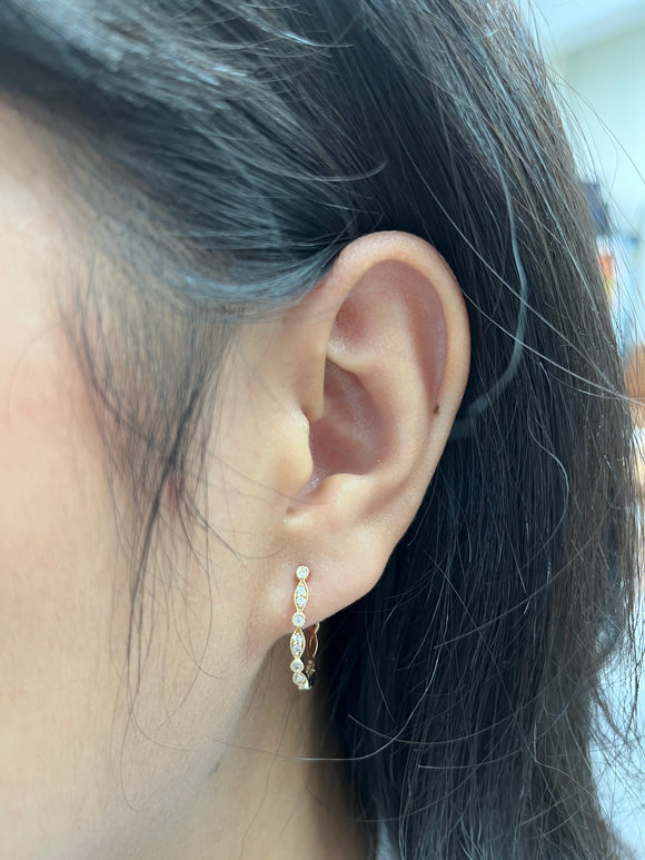 14k 0.15 ctw Yellow Hoops Earrings