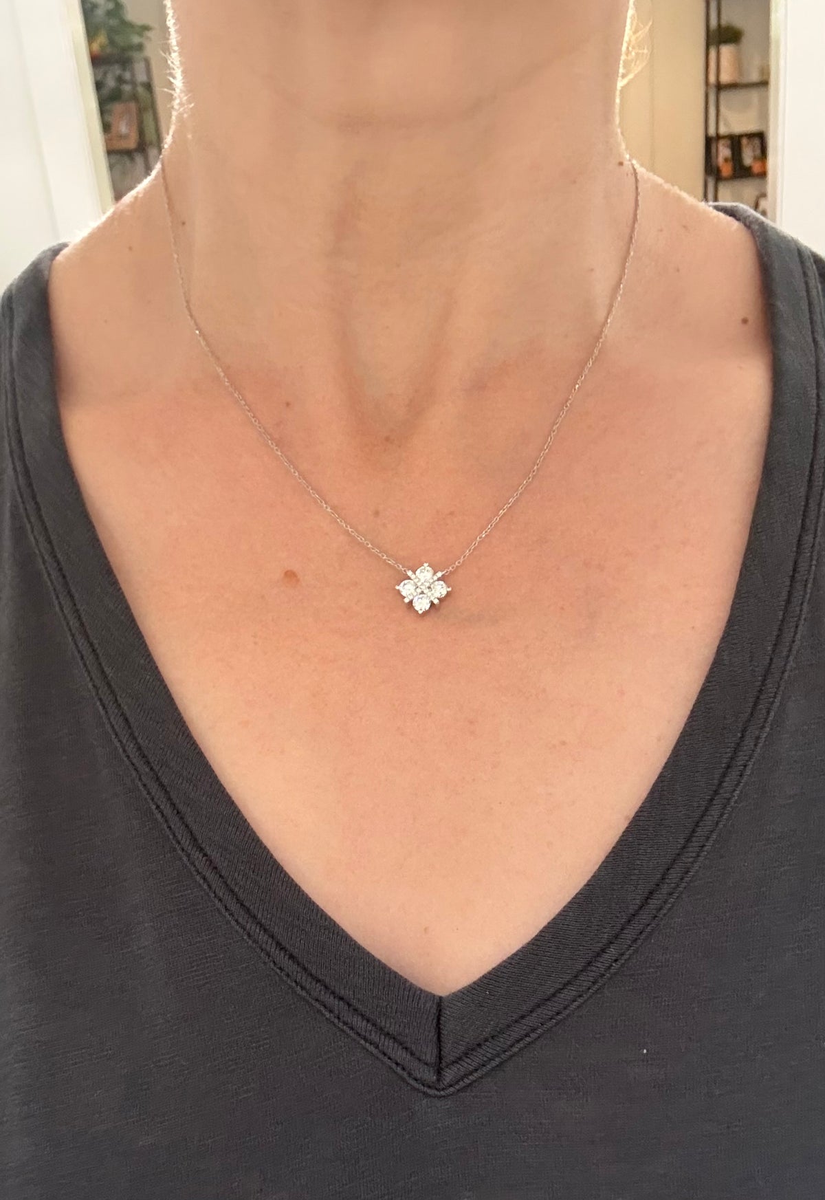 White gold 1.12ct lab diamond necklace