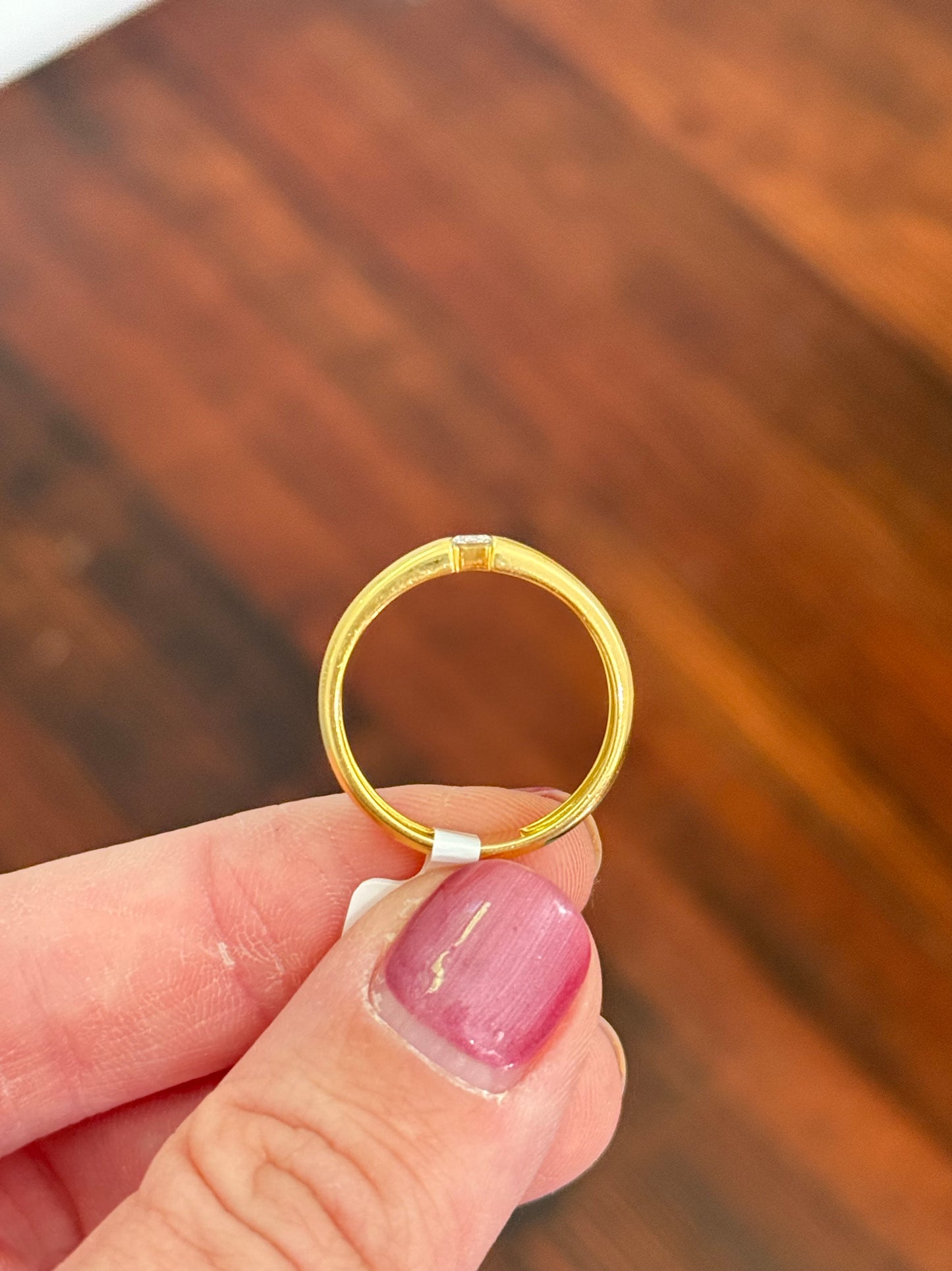 Size 8.75 yellow gold emerald cut lab diamond band