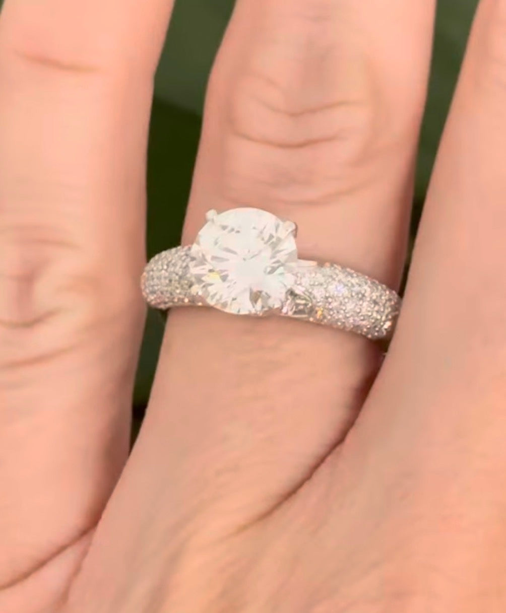 White gold lab diamond ring