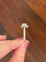 White gold octagon, marquise and round lab diamond ring