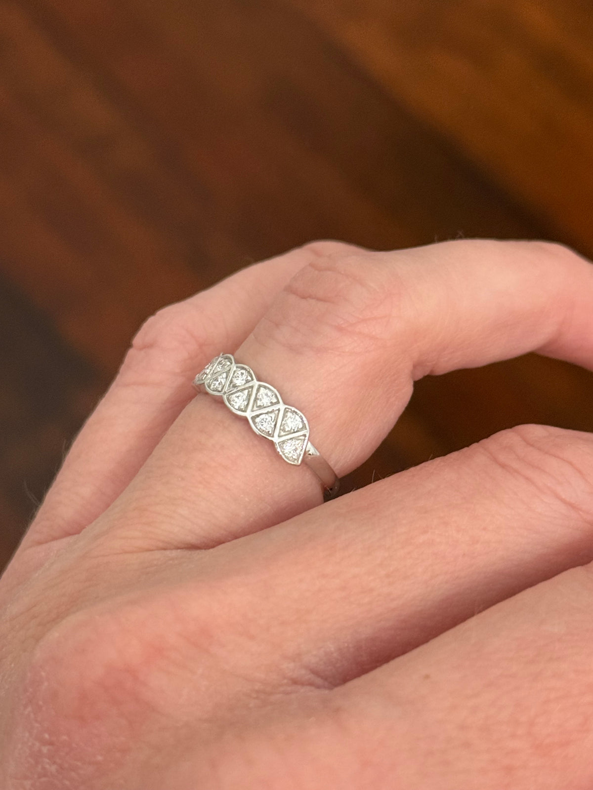 White gold lab diamond band