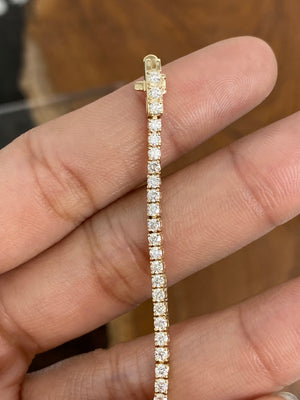 2.22 CT Lab 7 Inches Yellow Tennis Bracelet
